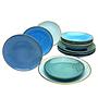 Dinner service Nature Collection set of 12 stoneware Aqua 0