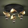 LED Ceiling Light Dracera 7-Light Steel Black Gold 0
