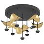 LED Ceiling Light Dracera 7-Light Steel Black Gold 4