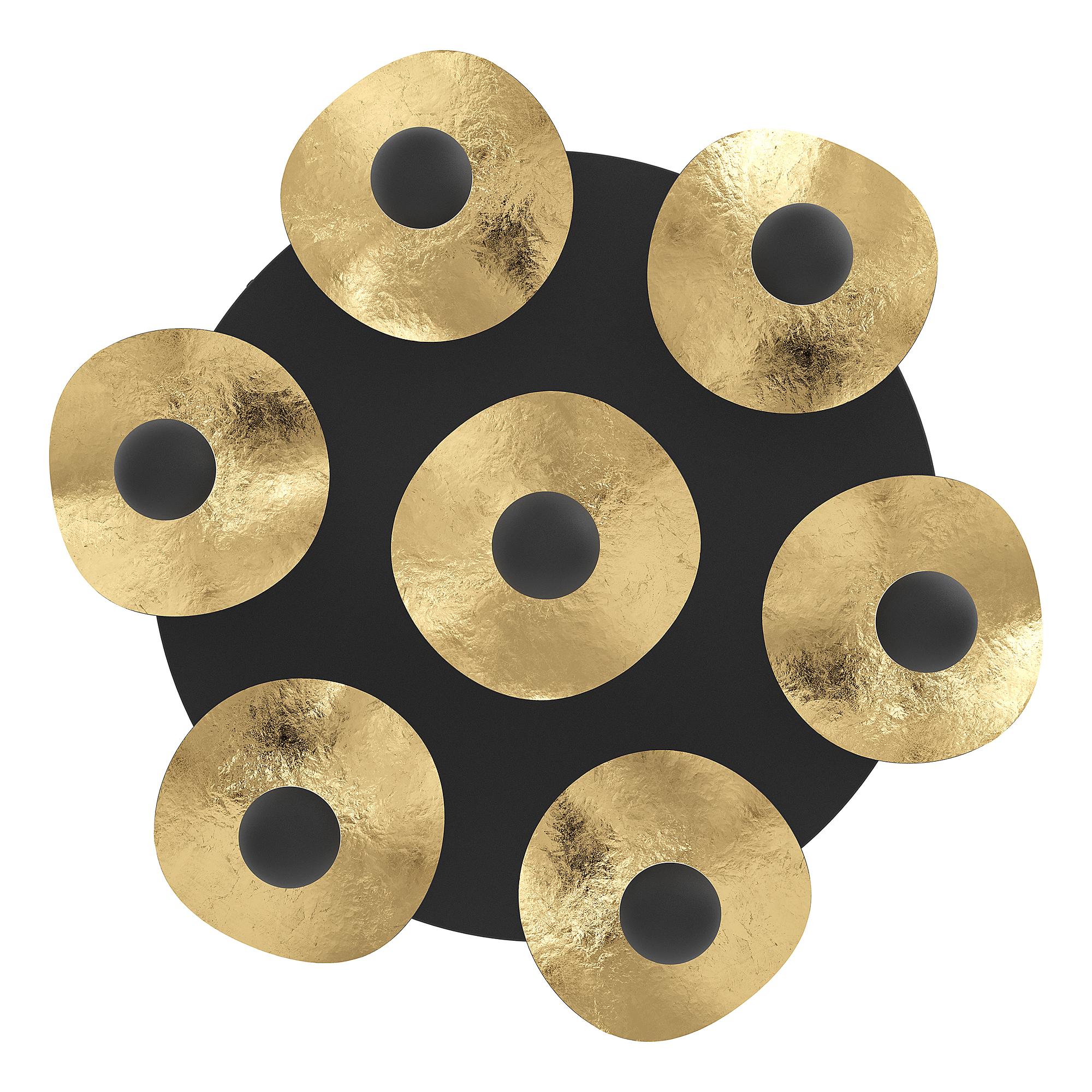 LED Ceiling Light Dracera 7-Light Steel Black Gold 2