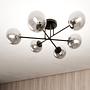 Ceiling light Brendi TypeB steel smoked glass glass black 1