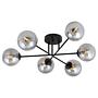 Ceiling light Brendi TypeB steel smoked glass glass black 4