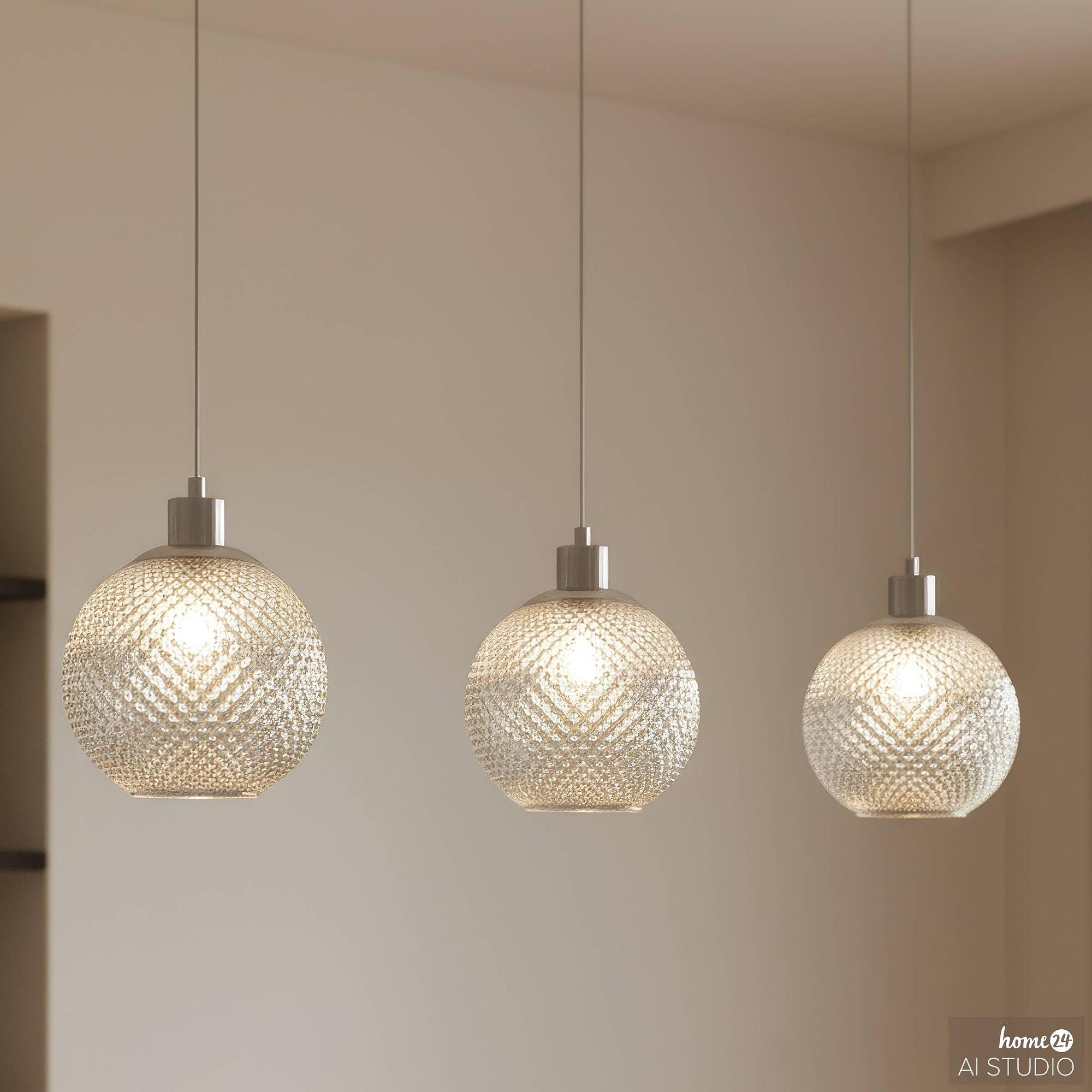 3-Light NADE Pendant Lamp Glass Iron 0