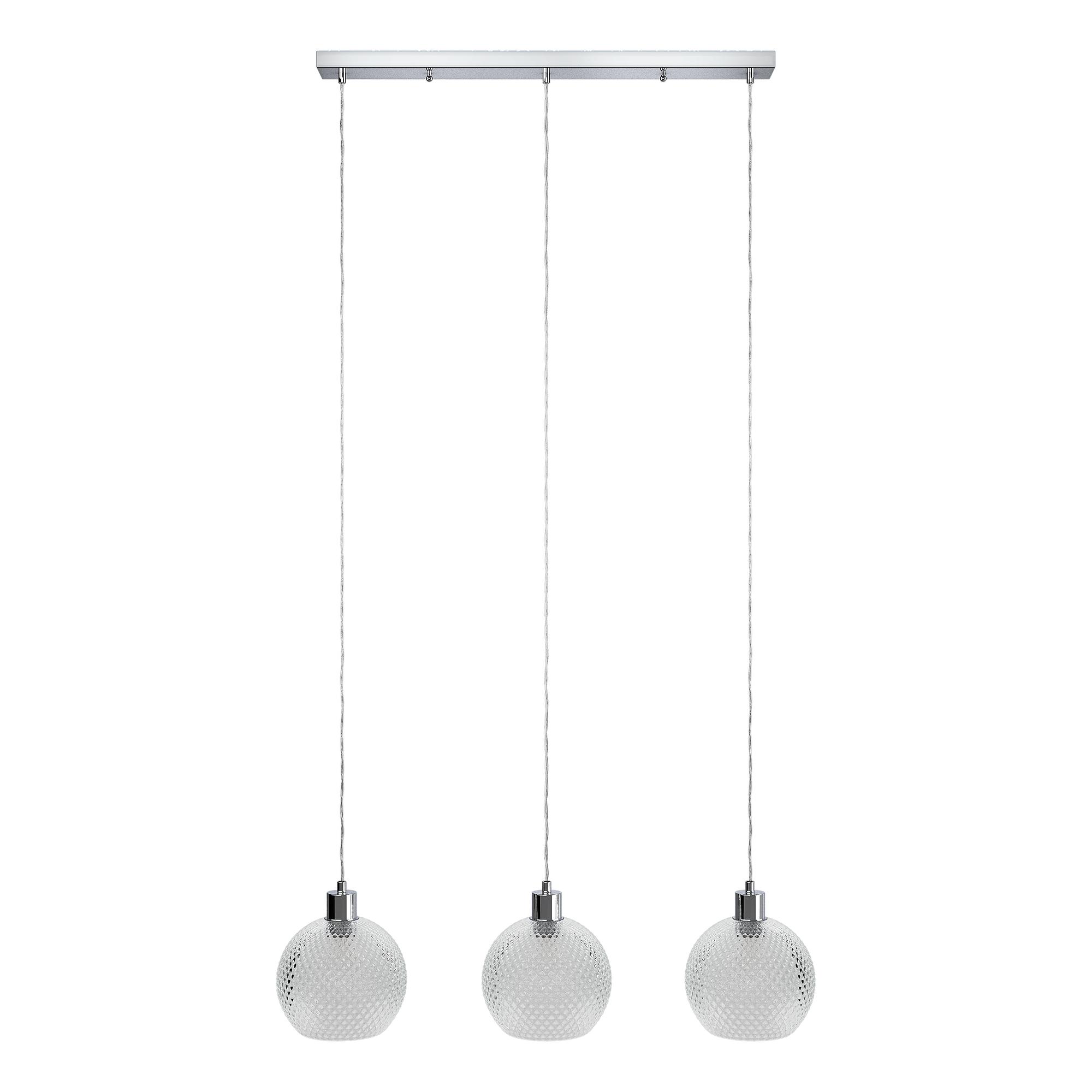 3-Light NADE Pendant Lamp Glass Iron 4