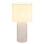 1-Light Sofia Table Lamp Textured Fabric Colored Glass White 3