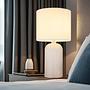 1-Light Sofia Table Lamp Textured Fabric Colored Glass White 2