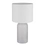 1-Light Sofia Table Lamp Textured Fabric Colored Glass White 4