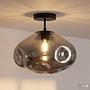1-Light Wello Ceiling Lamp Smoked Glass Iron Grey 0