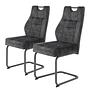 Laizy Cantilever Chair Set of 2 Microfiber Steel 0