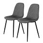 Rudine Dining Chair Set of 2 Microfiber Steel Black Grey 0