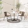 Ronas Garden Chair Set of 2 Iron Polyrattan Grey / Brown 2