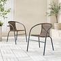 Ronas Gartenstuhl 2er-Set Eisen Polyrattan Grau / Braun 3