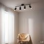 4-light ceiling lamp URS iron black brass 4