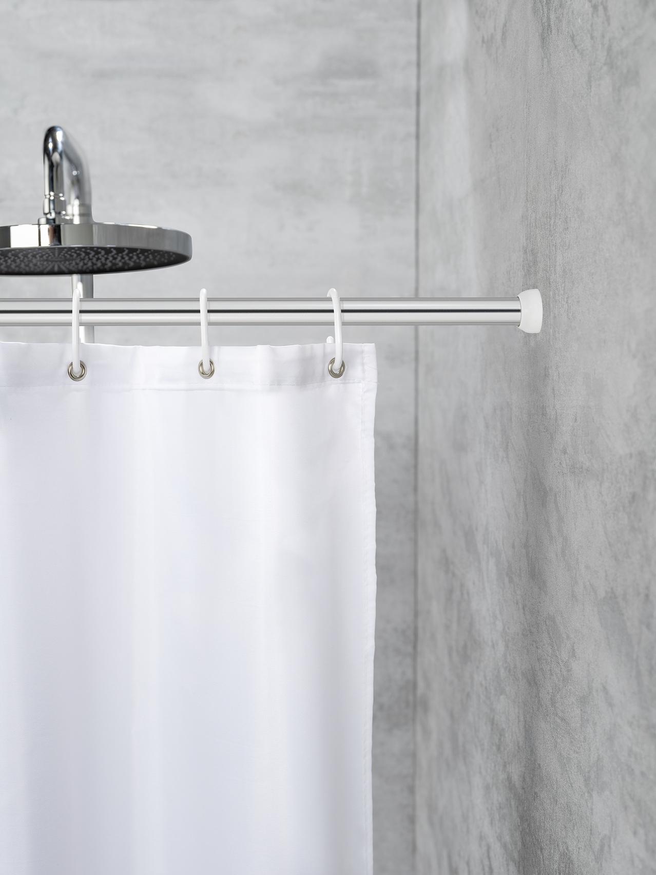 Touws Telescopic Shower Rod Aluminum Silver 2