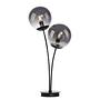 2-Light Big Widow Table Lamp Smoked Glass Iron 0
