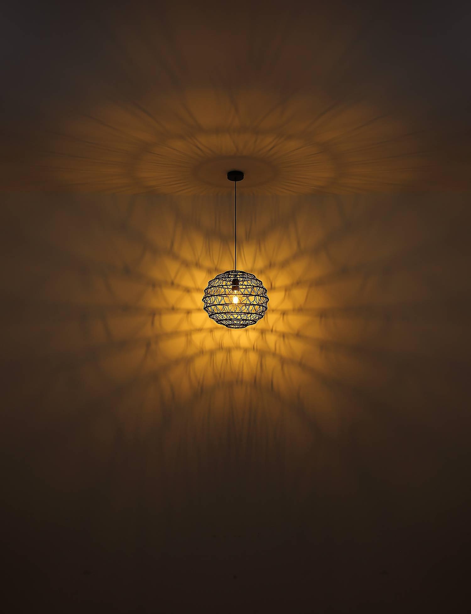 1-Light Rivard Pendant Light Paper Iron Black ⌀59cm 3