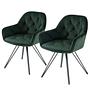 Set of 2 Swivel Armchairs Emerald Green 0