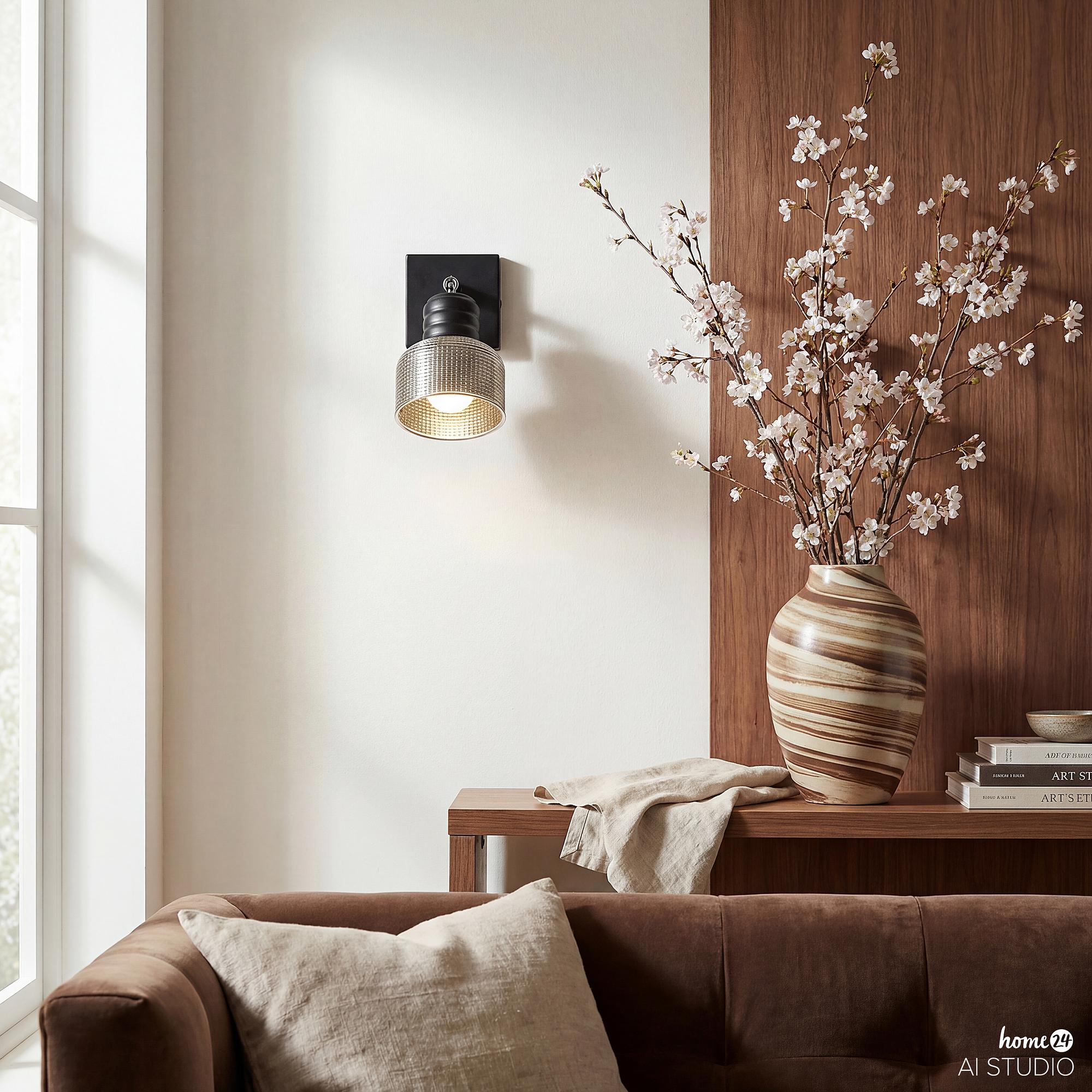 Wall lamp ALGA 1-Light Smoked glass Iron 3