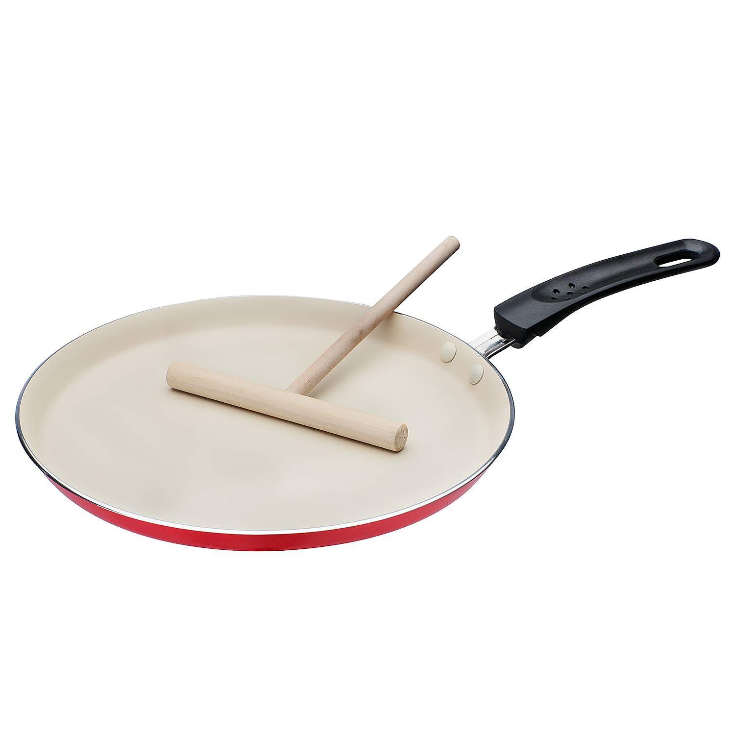 Crepe Pan Jardot Set of 2 Aluminum Red Beige 0