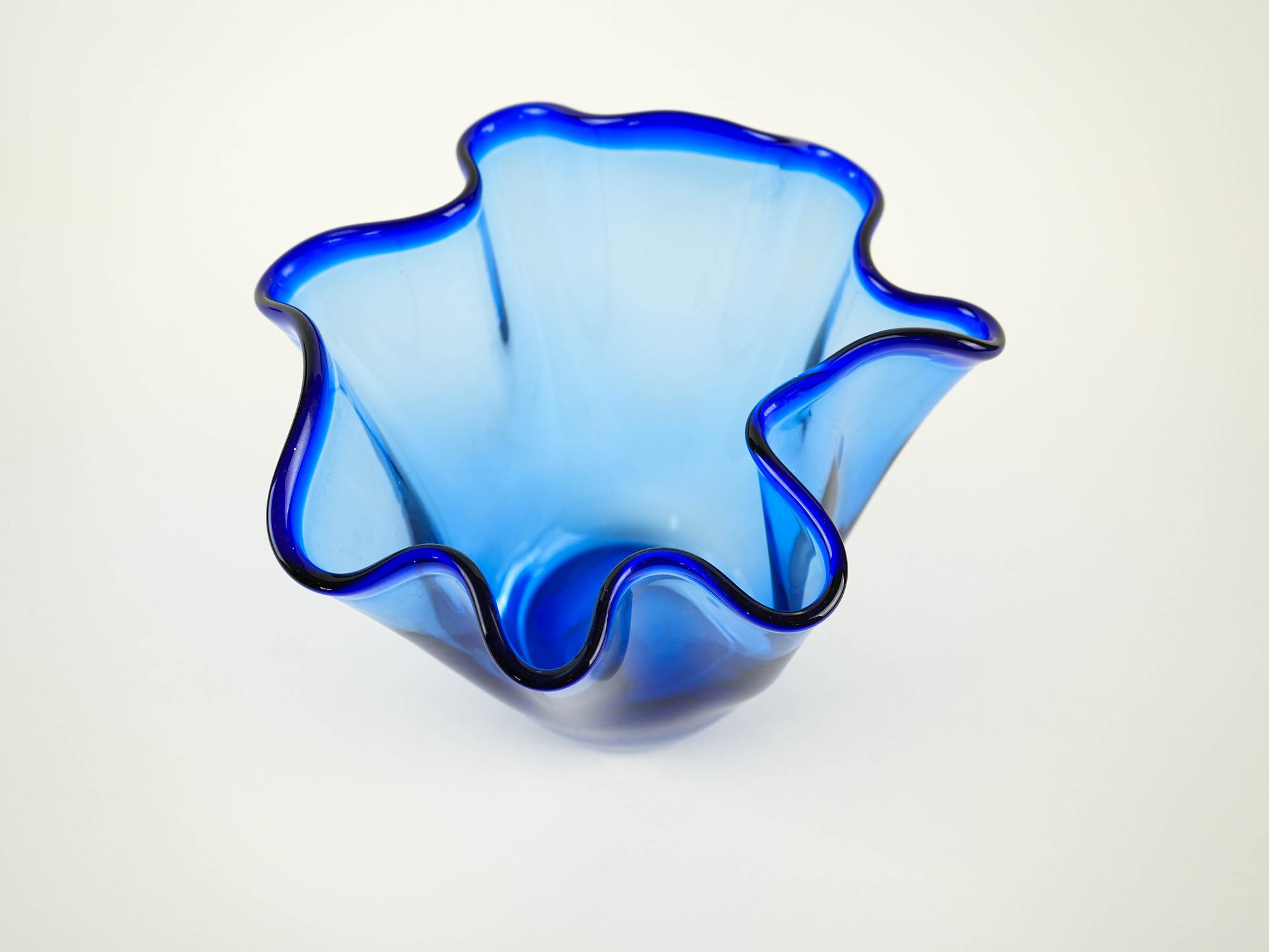 Tulip Vase Cobalt Blue 1970s 4