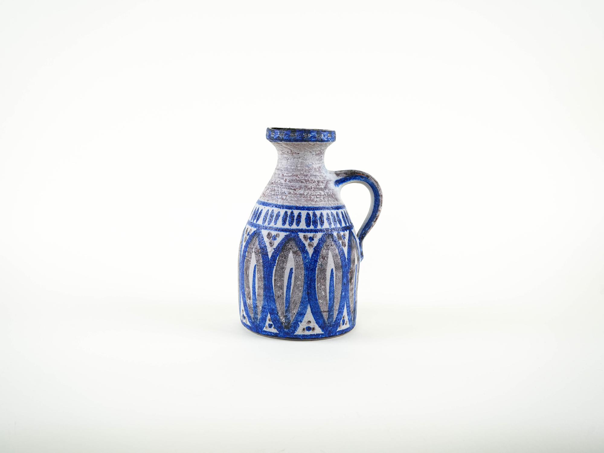Keramikvase mit Henkel 1960er Jahre 2