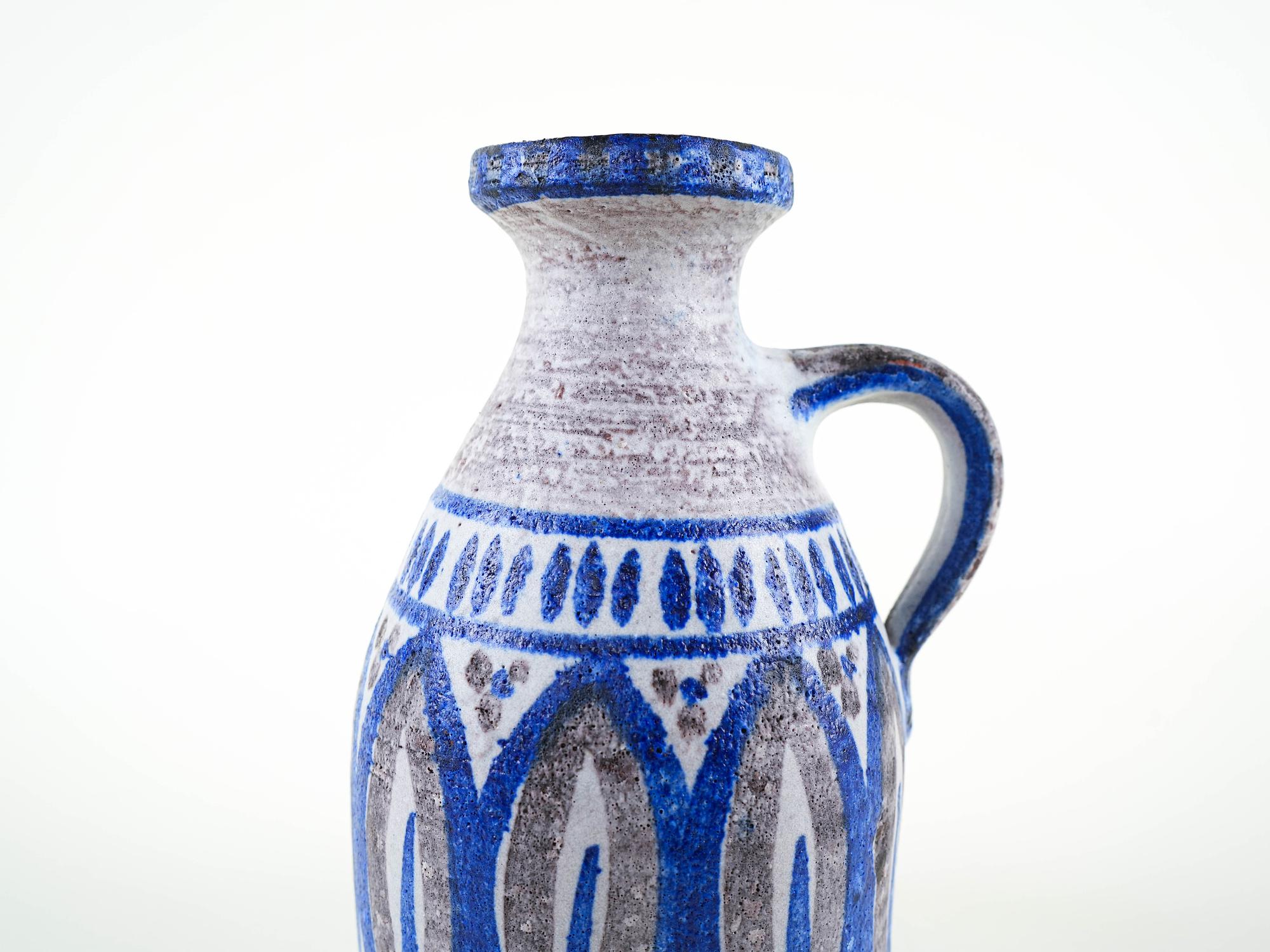 Keramikvase mit Henkel 1960er Jahre 5