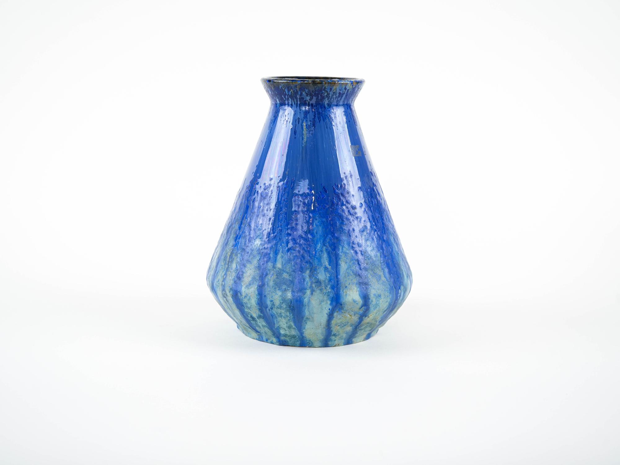 Ceramic Vase Blue 1960s 3