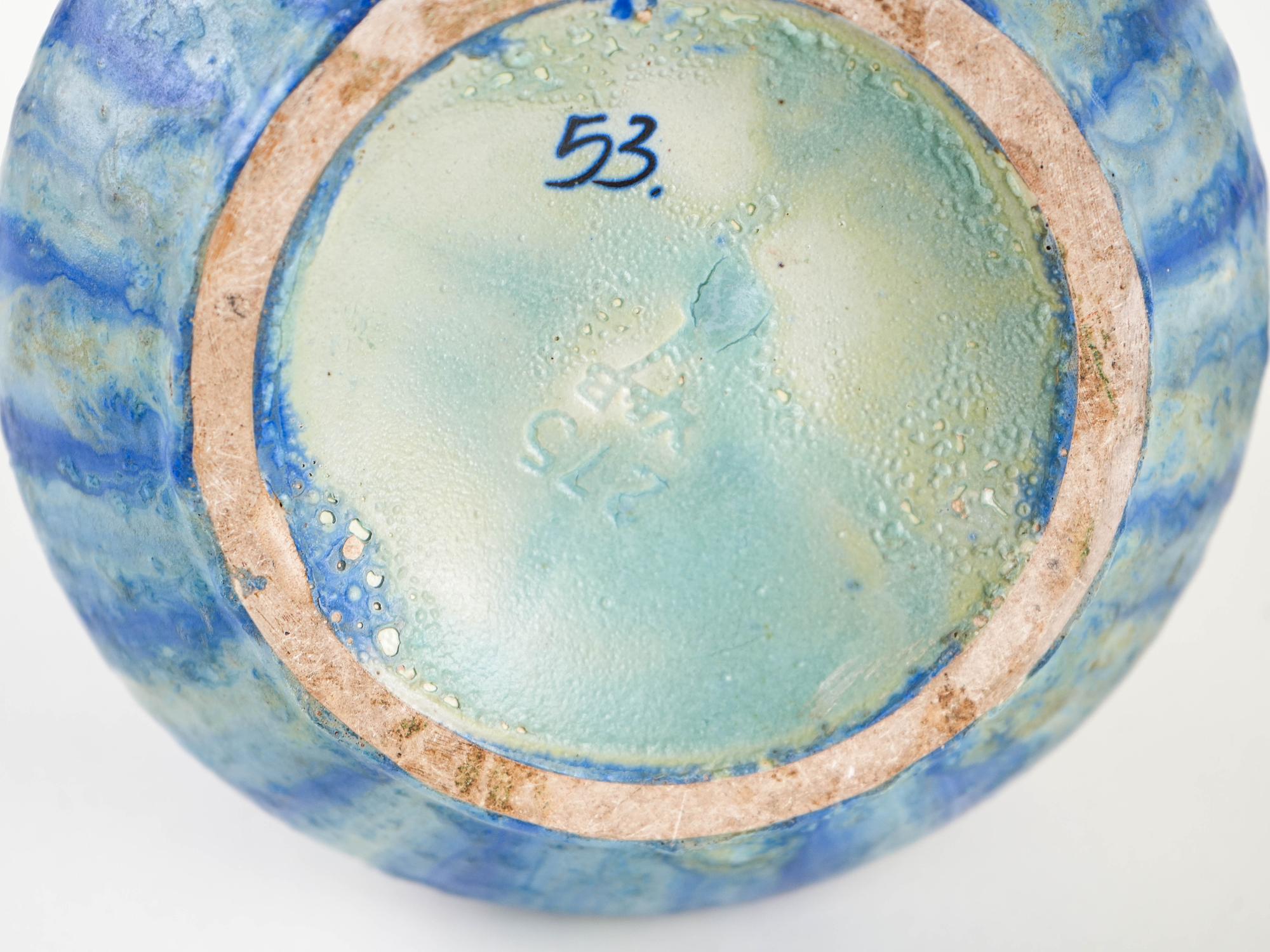 Ceramic Vase Blue 1960s 6