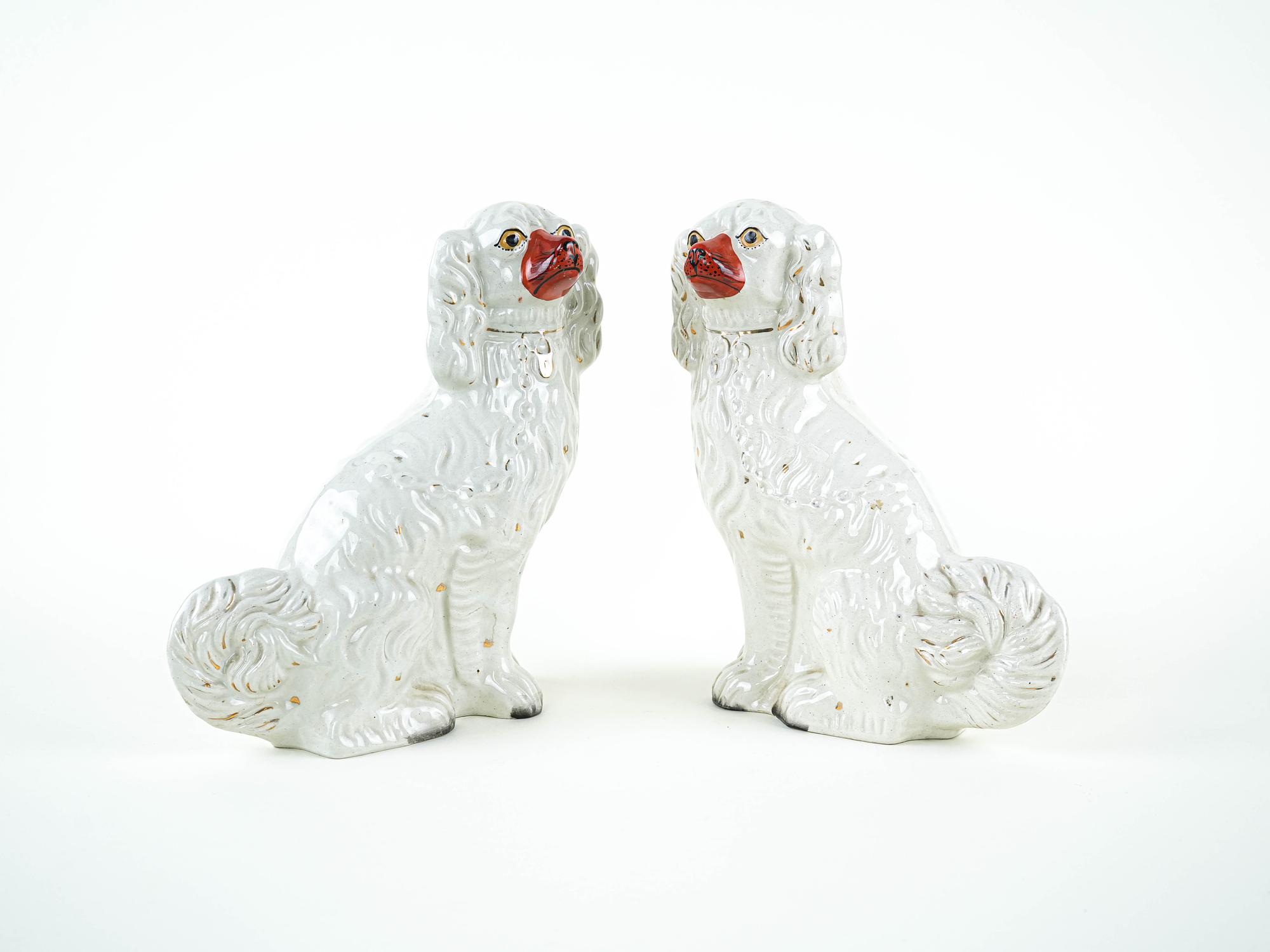 Spaniel-Figuren Keramik Weiß 7