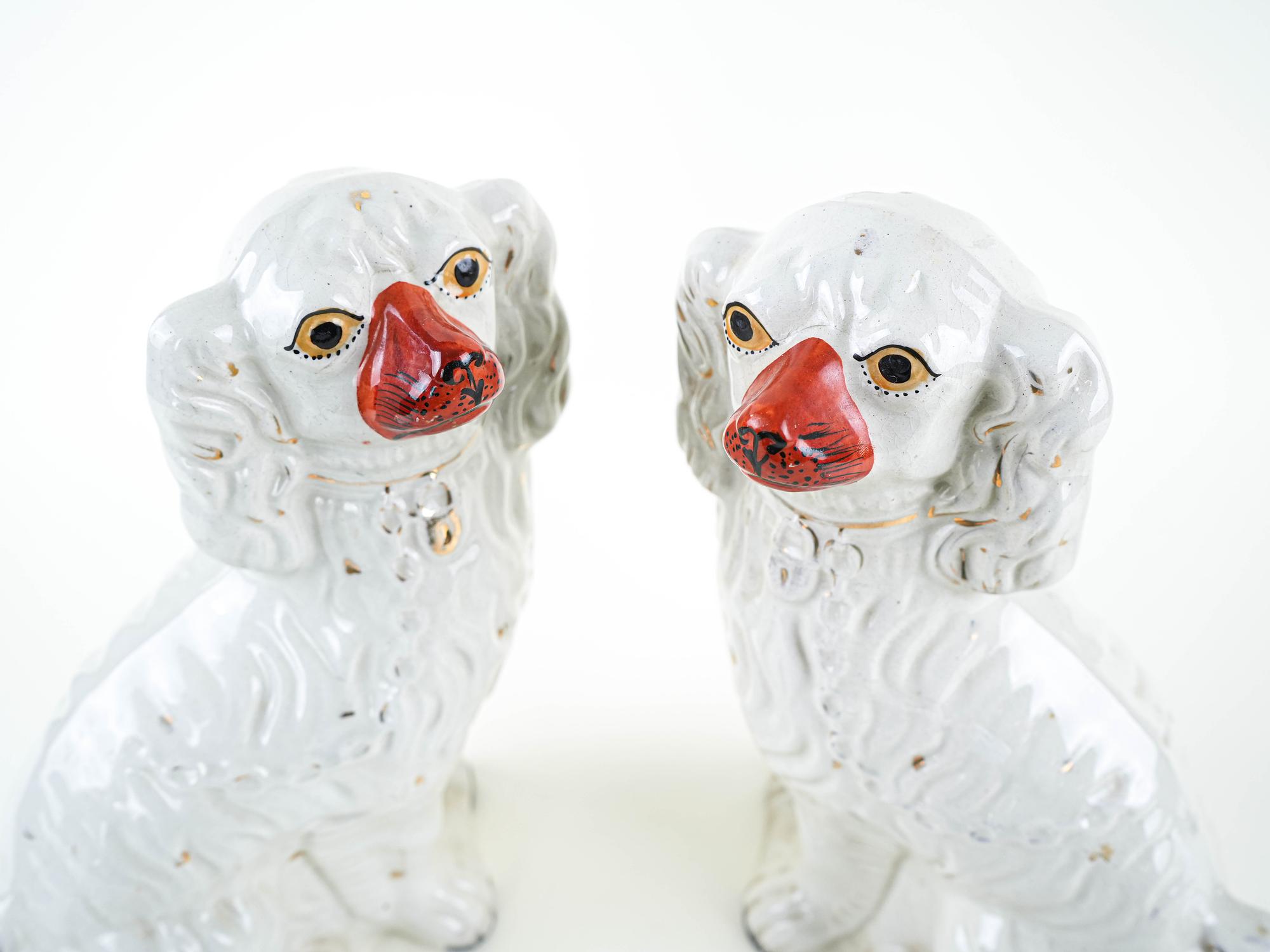 Spaniel Figures Ceramic White 9