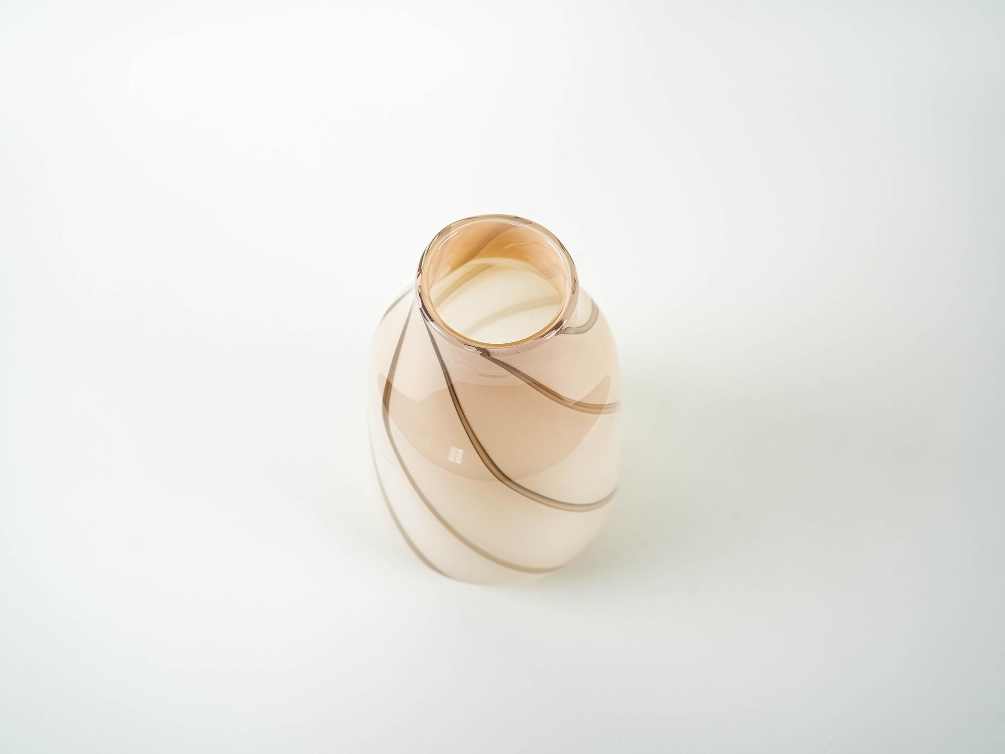Glasvase Beige 1970er Jahre 4