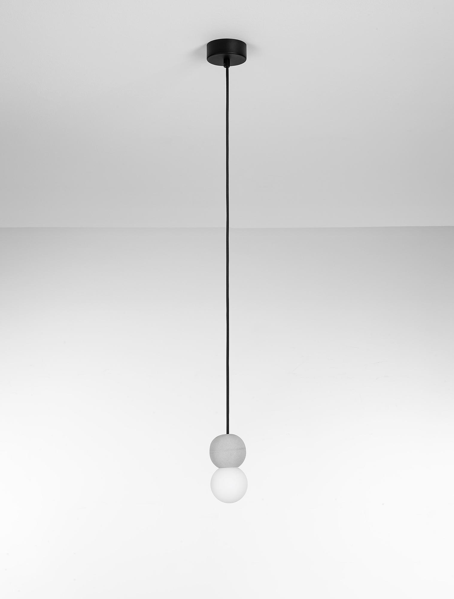 Zero Type A Pendant Light Aluminum Opal Glass Grey 3