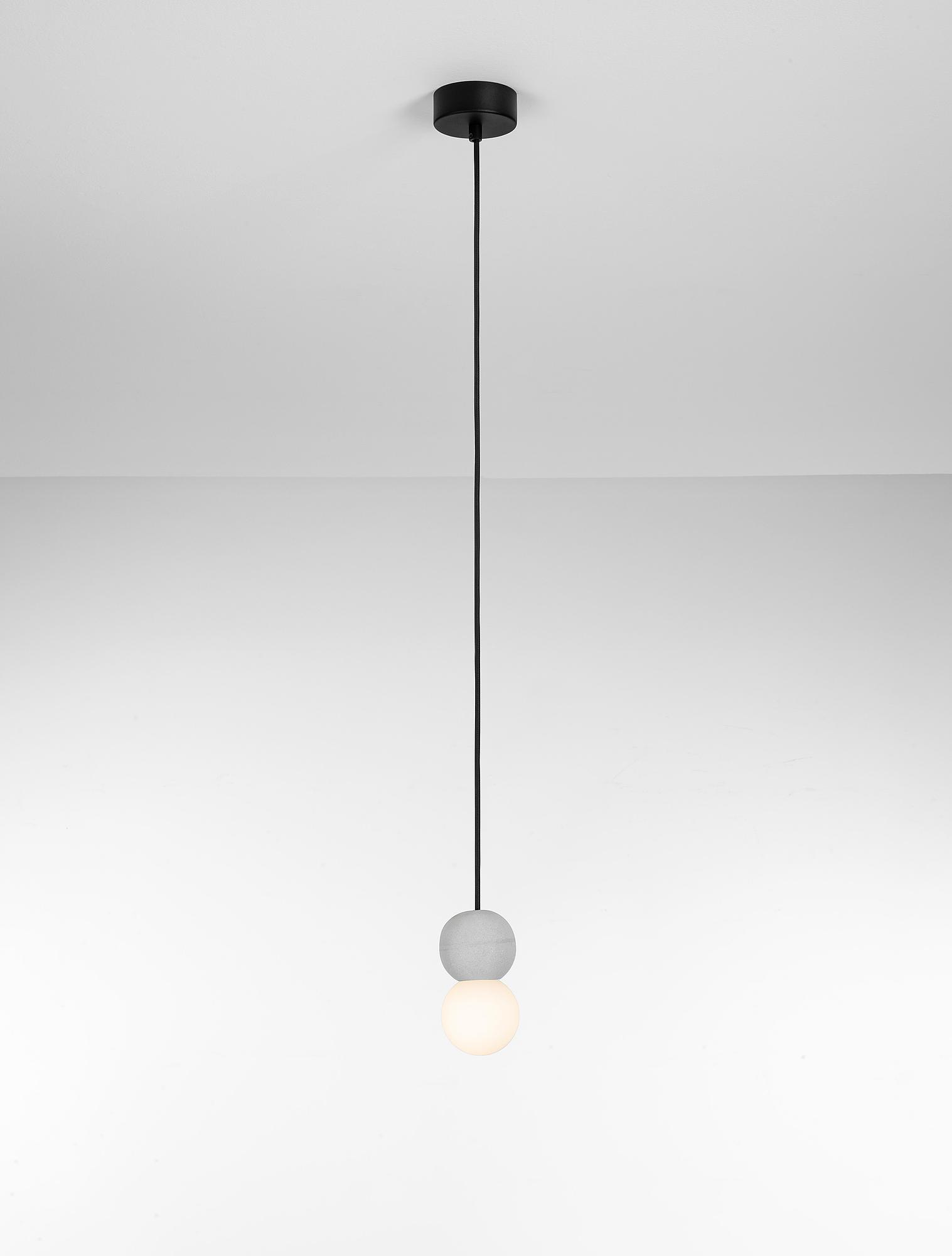 Zero Type A Pendant Light Aluminum Opal Glass Grey 4