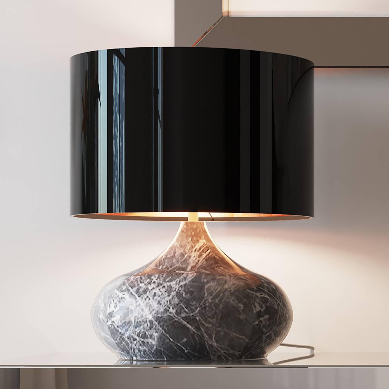 Mamo Table Lamp Deluxe Steel PVC Black Grey 0