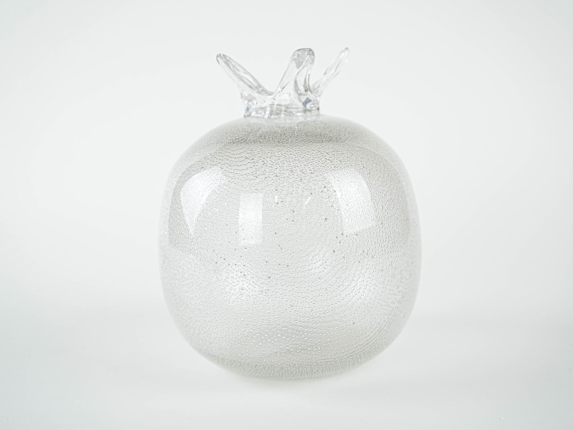 Glass vase pomegranate shape 1970s 5