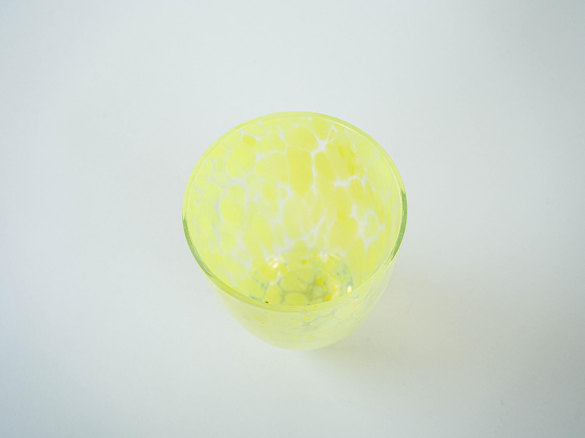 Glass Vase Lemon Yellow 1970s 6