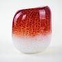 Vase Matte Glass White Red 1970s 1
