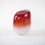 Vase Matte Glass White Red 1970s 2