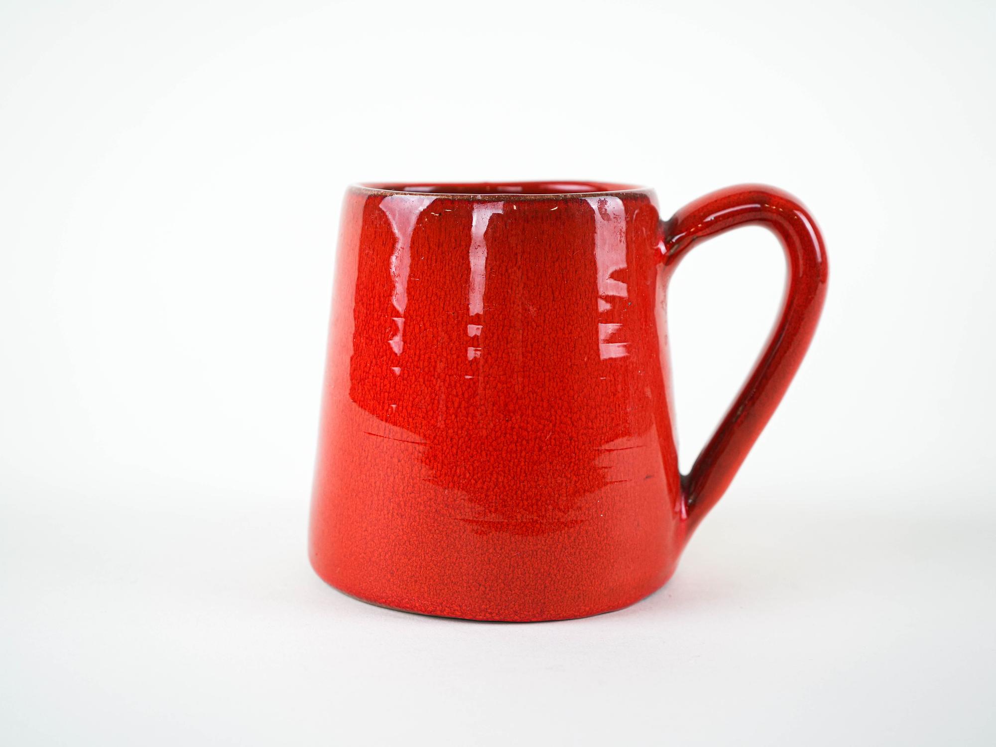 Decorative Cup Ceramic Red 1960s 1
