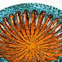 Decorative plate ceramic turquoise orange 1960s 4