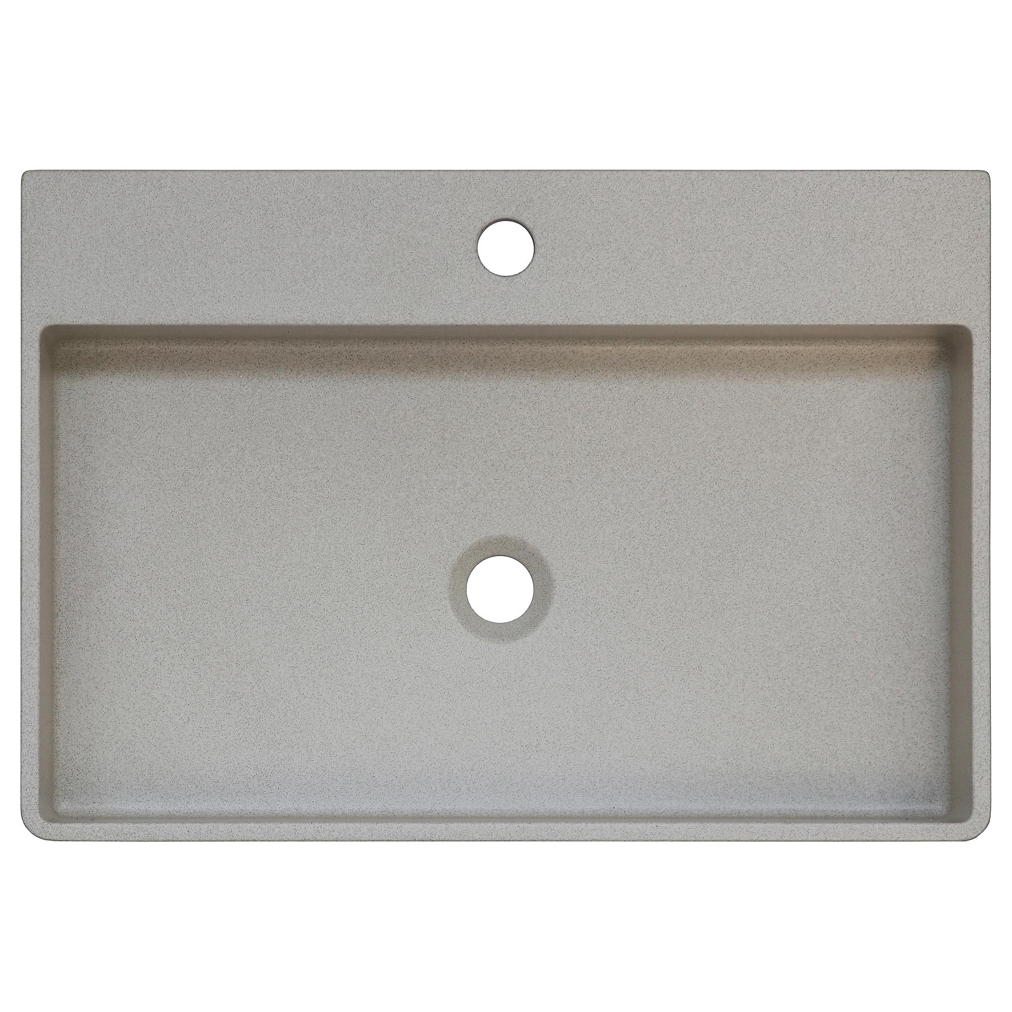 Terrazzo Aufsatzbecken Lichtgrau 62 cm 0