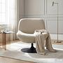 TIAARO Swivel Armchair Bouclé Fabric Greige 2