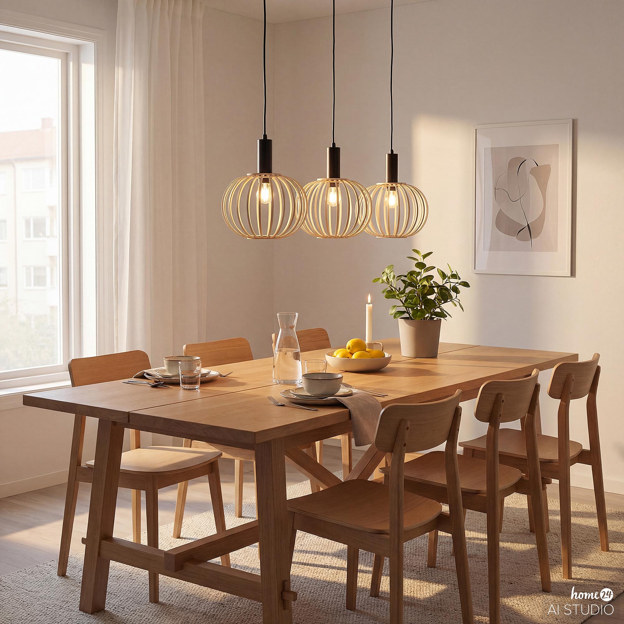 ZESTA Pendant Light 3-Light Bamboo Iron 3
