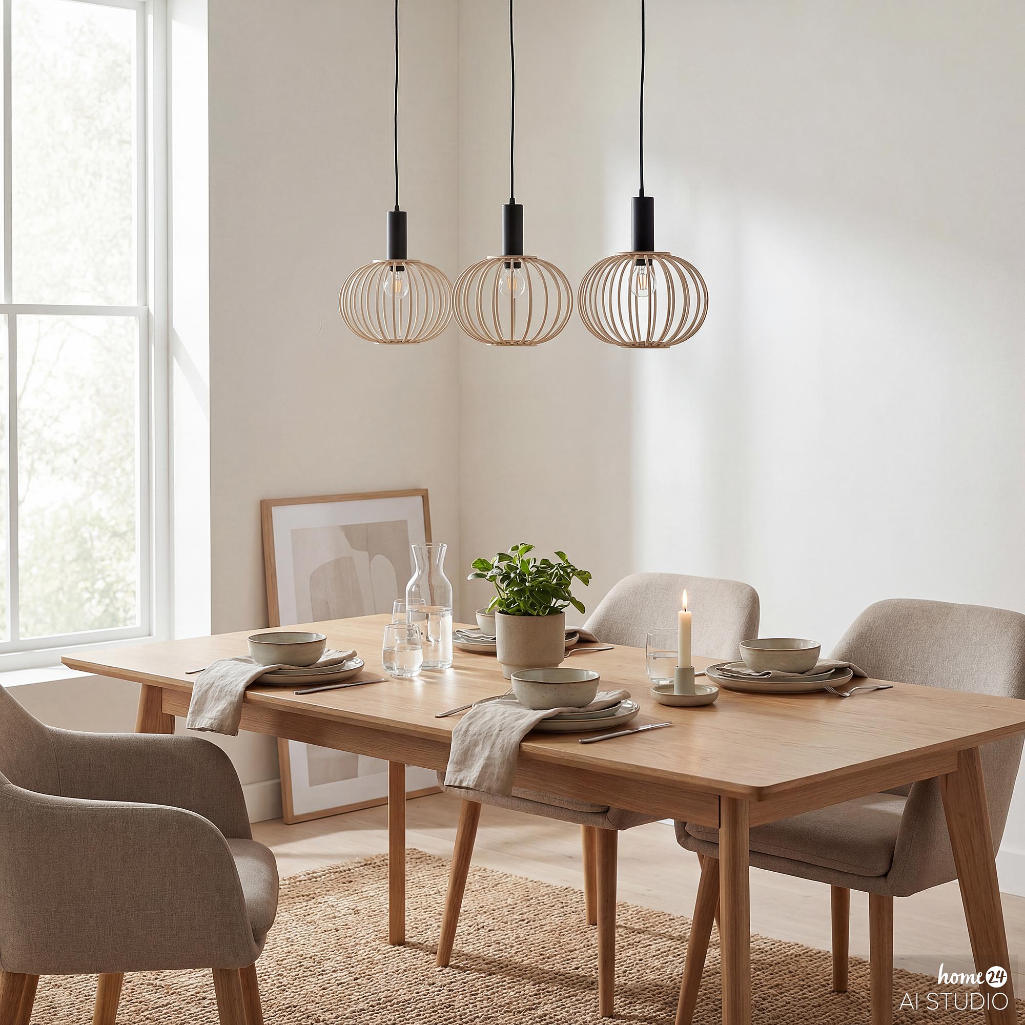 ZESTA Pendant Light 3-Light Bamboo Iron 2