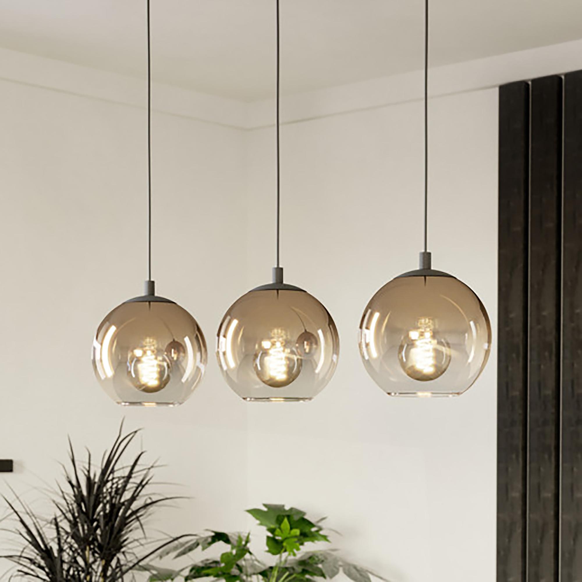 Ariscani Pendant Light Type B 3-Light Smoked Glass Black 1