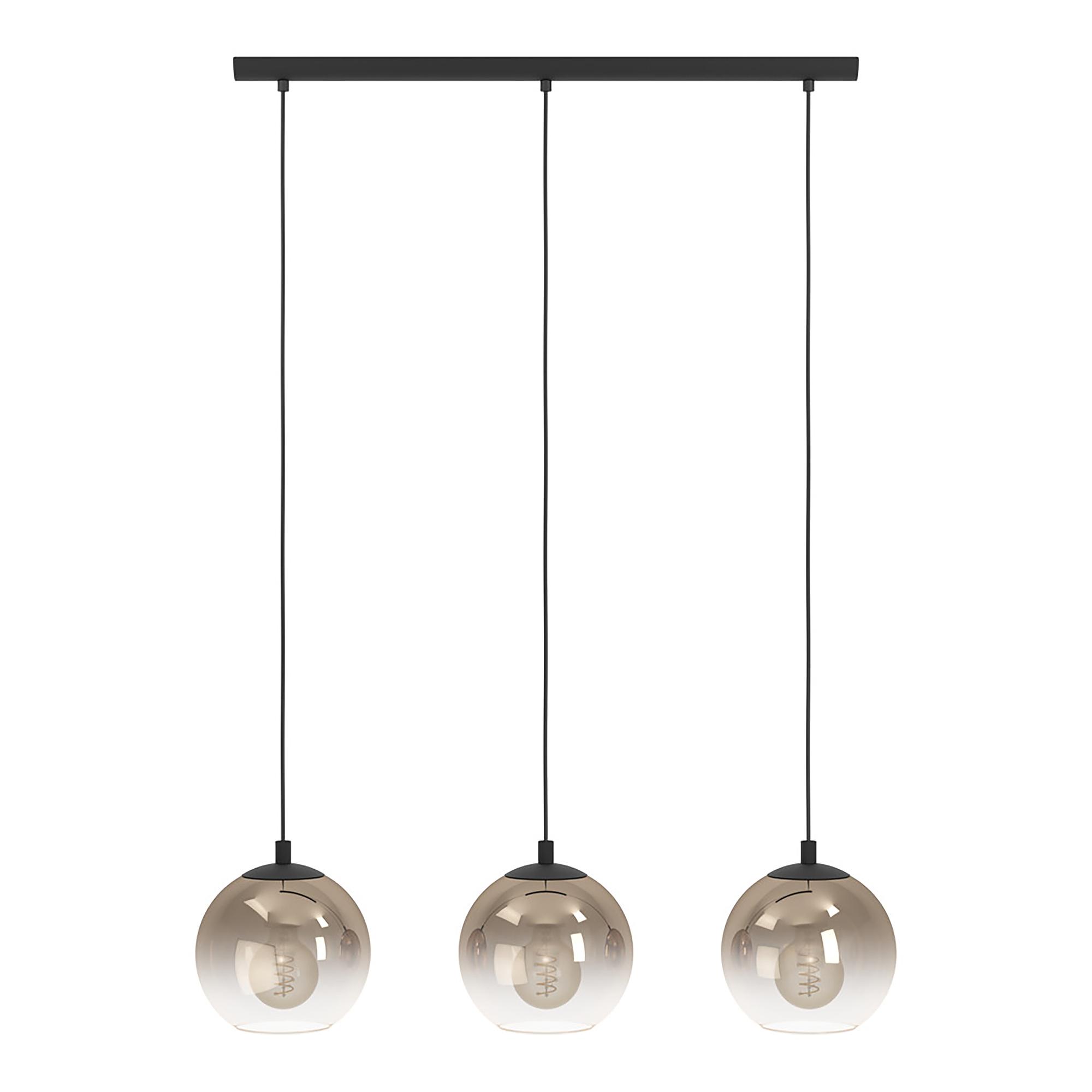 Ariscani Pendant Light Type B 3-Light Smoked Glass Black 4