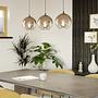 Ariscani Pendant Light Type B 3-Light Smoked Glass Black 3
