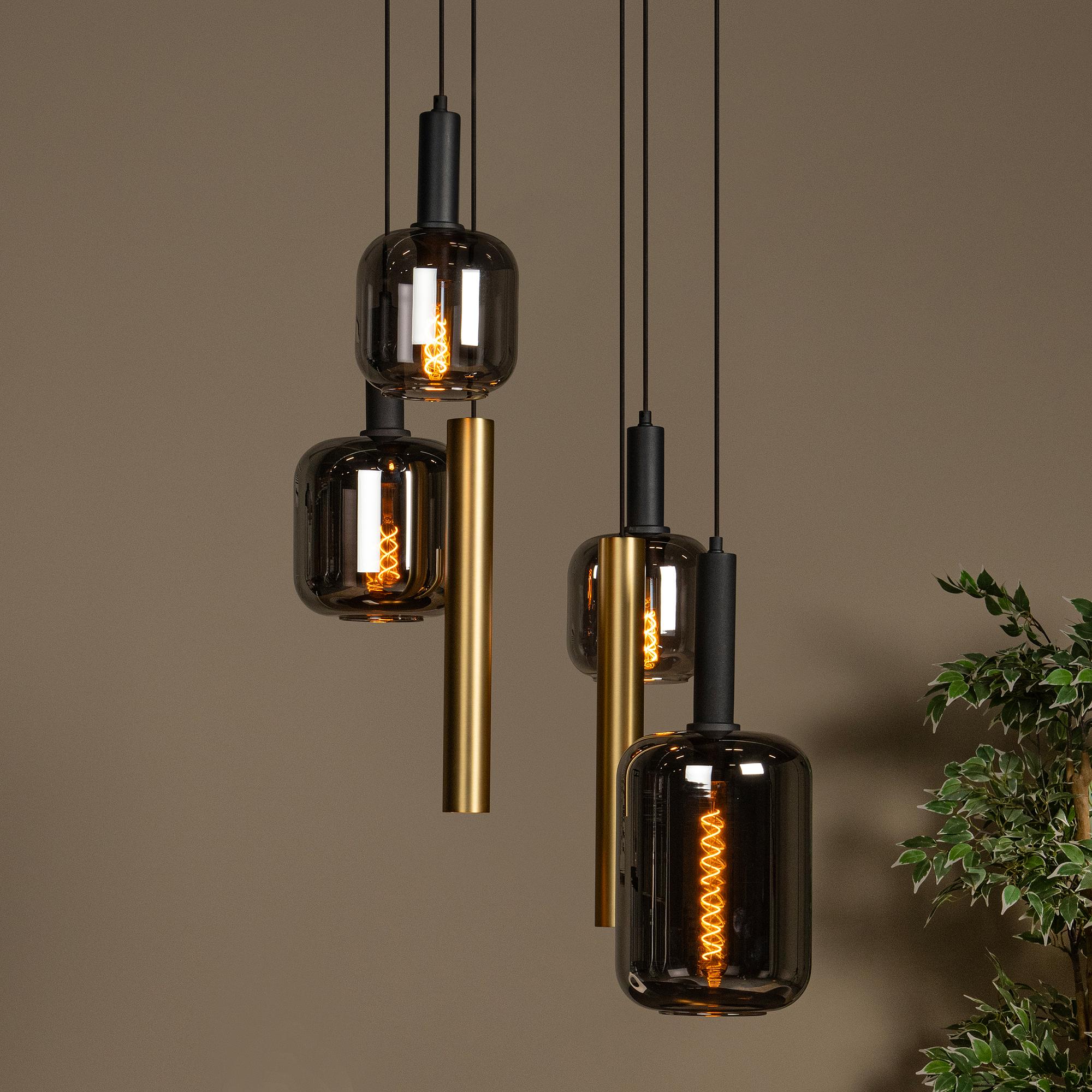 Joanet Pendant Light Type A 6-Light Opal Glass Brass 0
