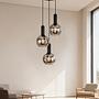 Ardeno Round Pendant Light 3-Light Smoked Glass Black 2