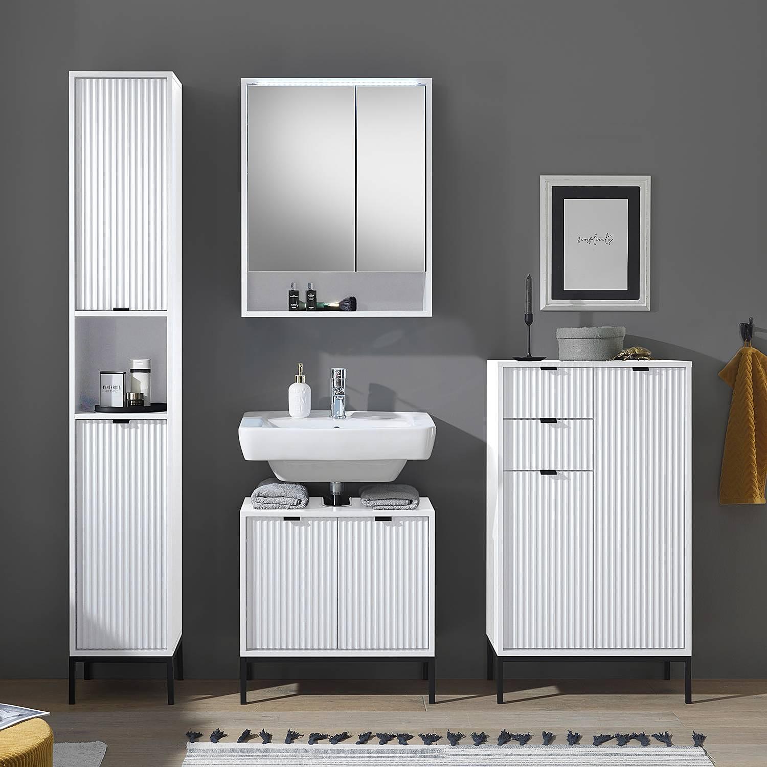 Juvara Vanity Unit Wood-based Material Matte White 3